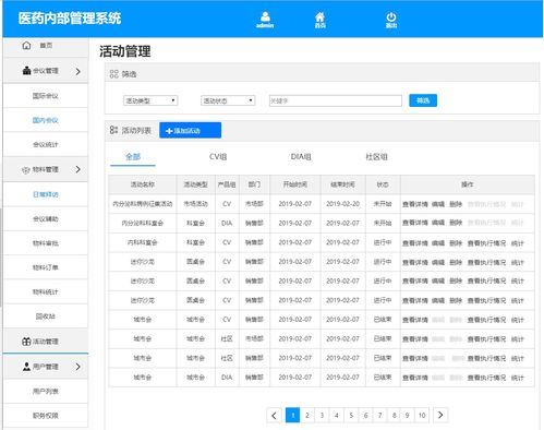 企業(yè)辦公oa系統(tǒng) 醫(yī)藥oa辦公后臺(tái)管理 會(huì)議管理 用戶管理 物料管理 活動(dòng)管理 axure醫(yī)藥內(nèi)部管理平臺(tái) web端后臺(tái)管理系統(tǒng)原型 醫(yī)藥oa系統(tǒng) 權(quán)限管理